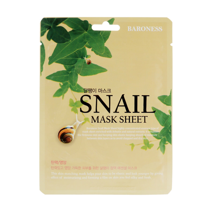 Тканинна маска для обличчя Baroness Snail Mask Sheet з муцином равлика, 21 г